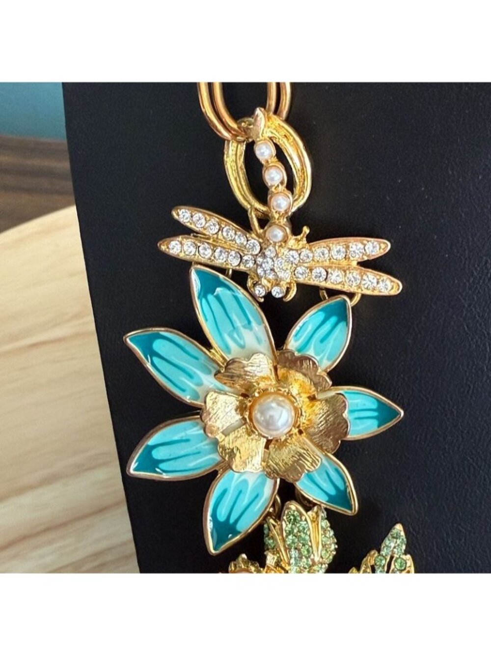 Joan Rivers Classics Collection Garden Party Gold-Tone Enamel Necklace W/ Floral - Picture 5 of 10